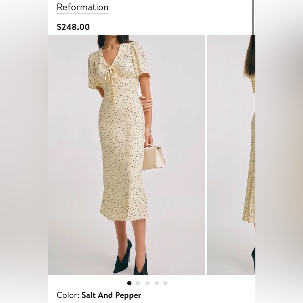 Tyra Polka Dot Short Sleeve Midi Dress